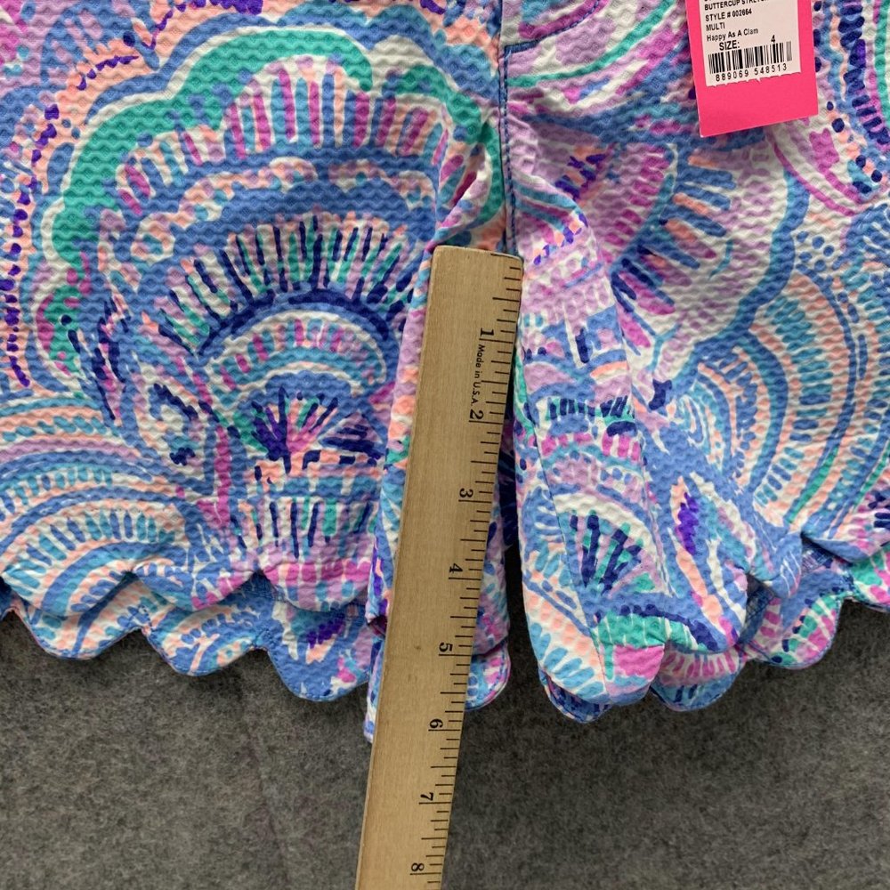 Lilly Pulitzer Shorts Women 4 Ladies Purple Blue Outdoors Buttercup Stretch Pant - Picture 9 of 12
